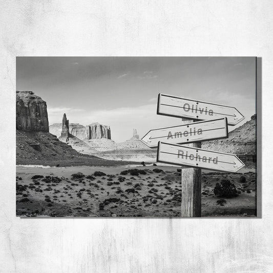 Desert Crossroads Custom Signpost Canvas
