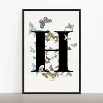 Butterfly Garden Personalized Monogram Print