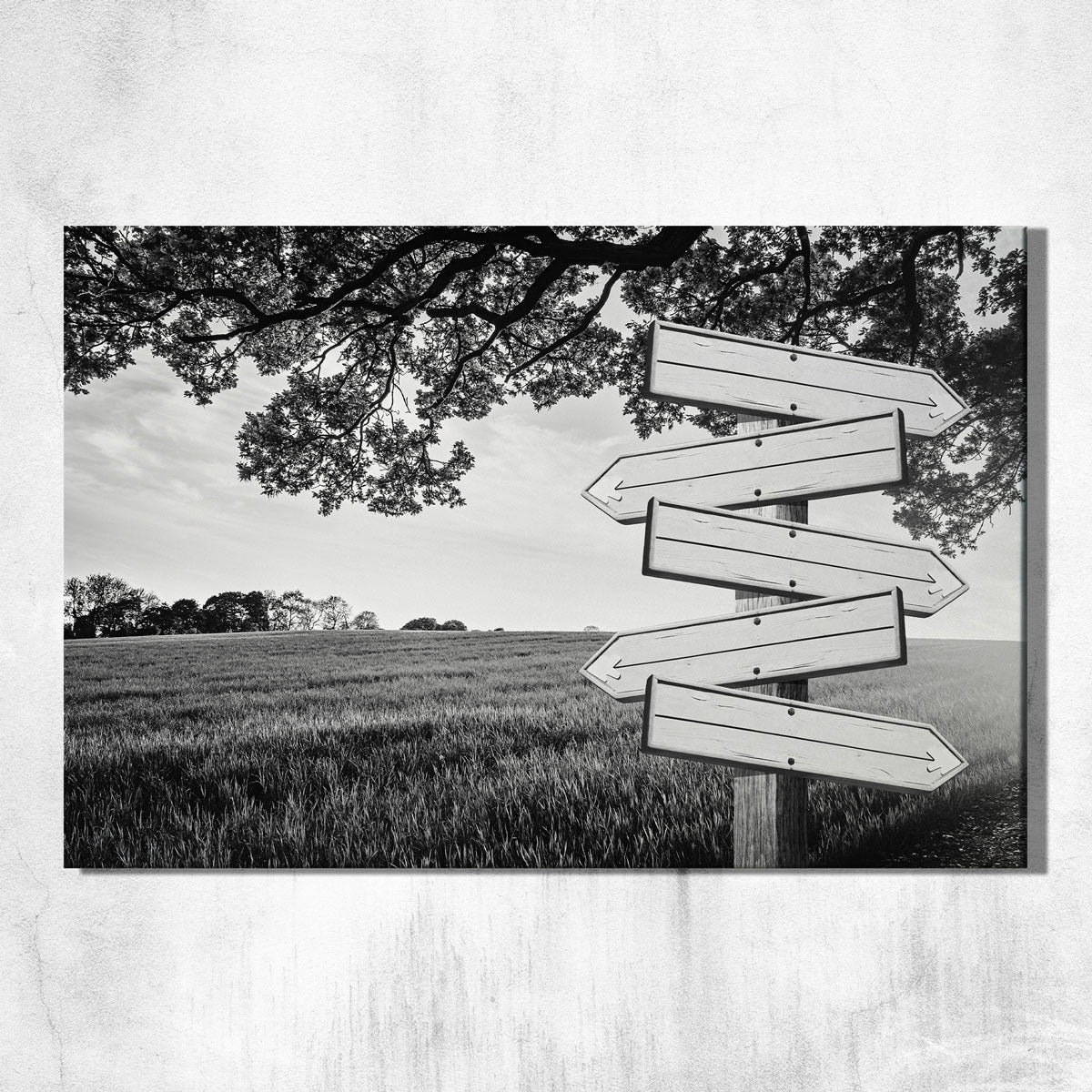 Countryside Pathway Personalized Signpost Canvas