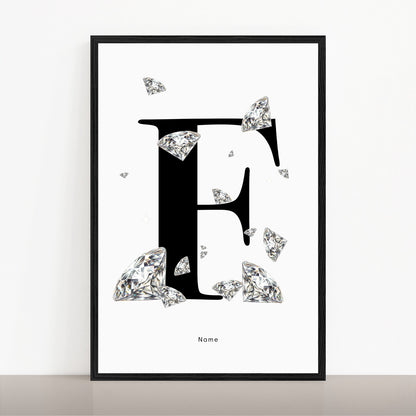 Diamond Rain Personalized Monogram Print