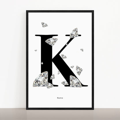 Diamond Rain Personalized Monogram Print