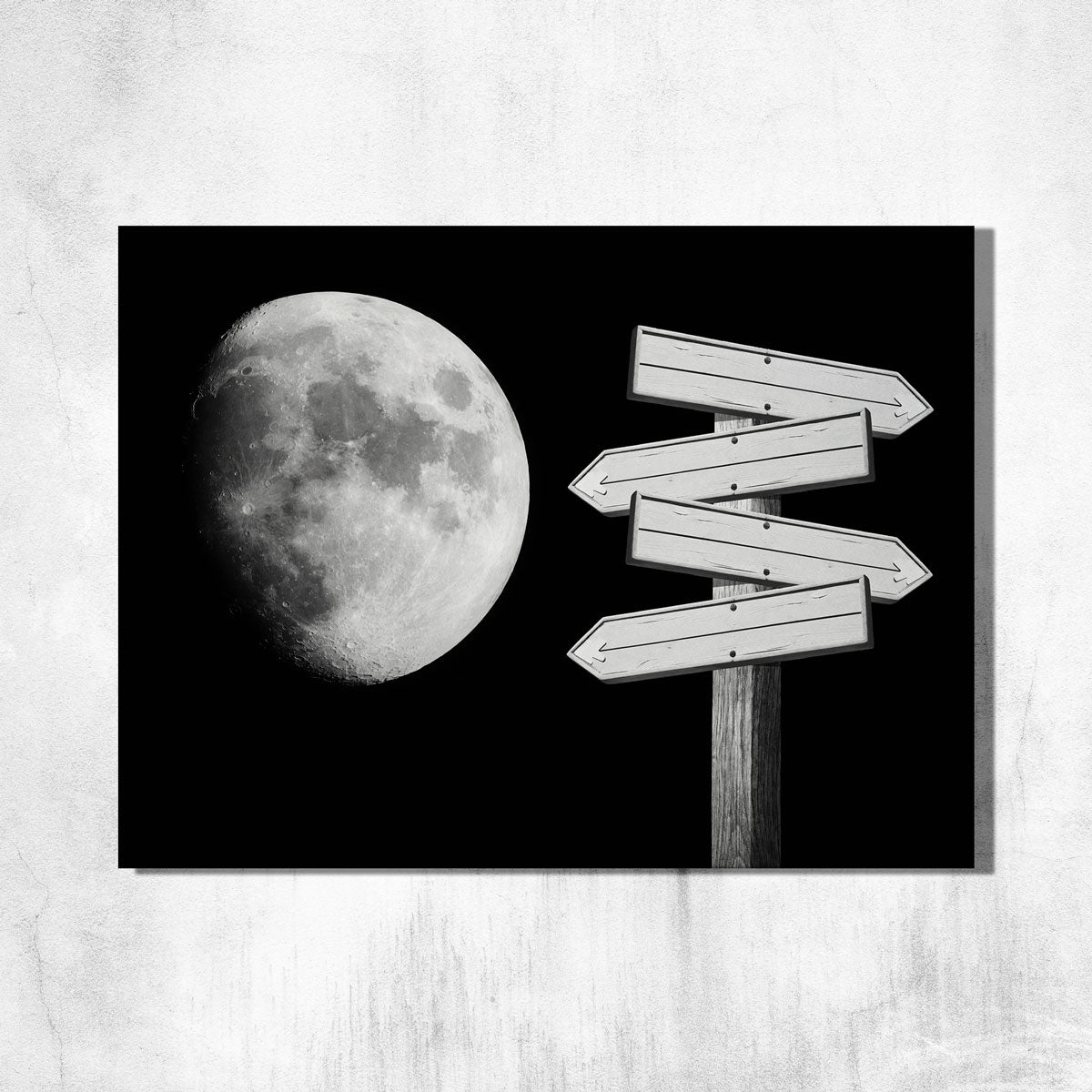 Moon Custom Signpost Canvas