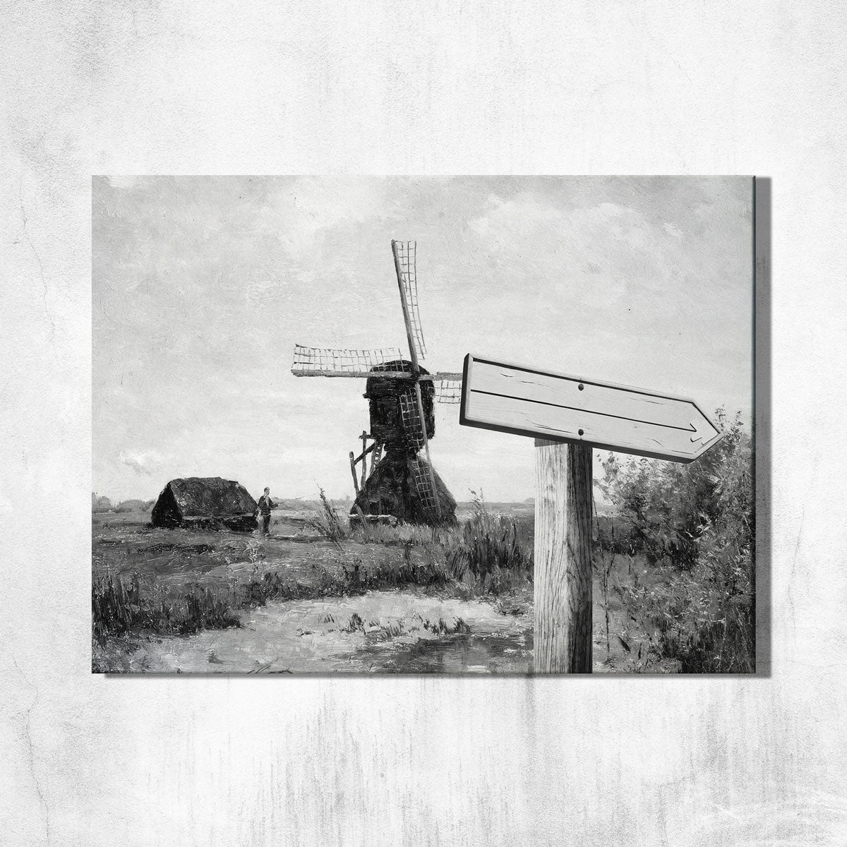 Rustic Windmill Custom Family Signpost Canvas