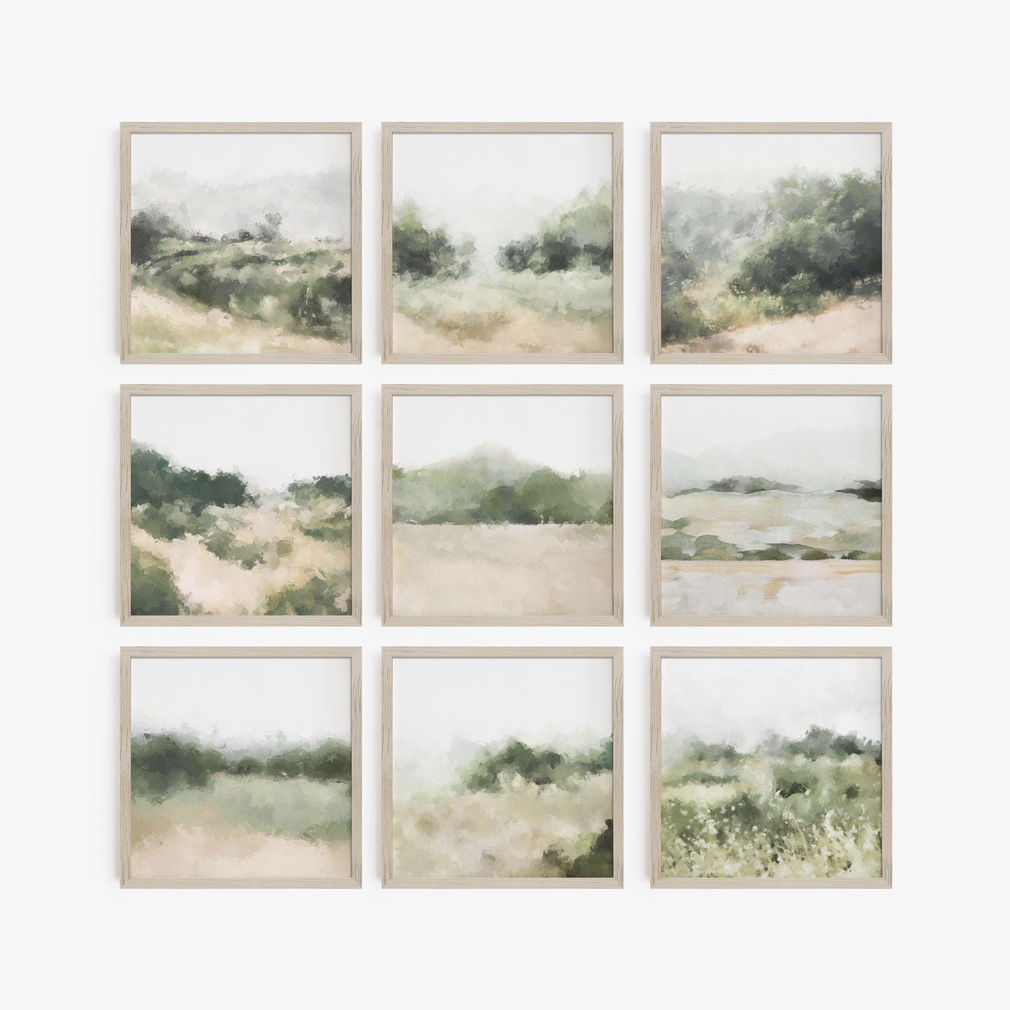 Set of 9 Meadow Landscape Digital Prints