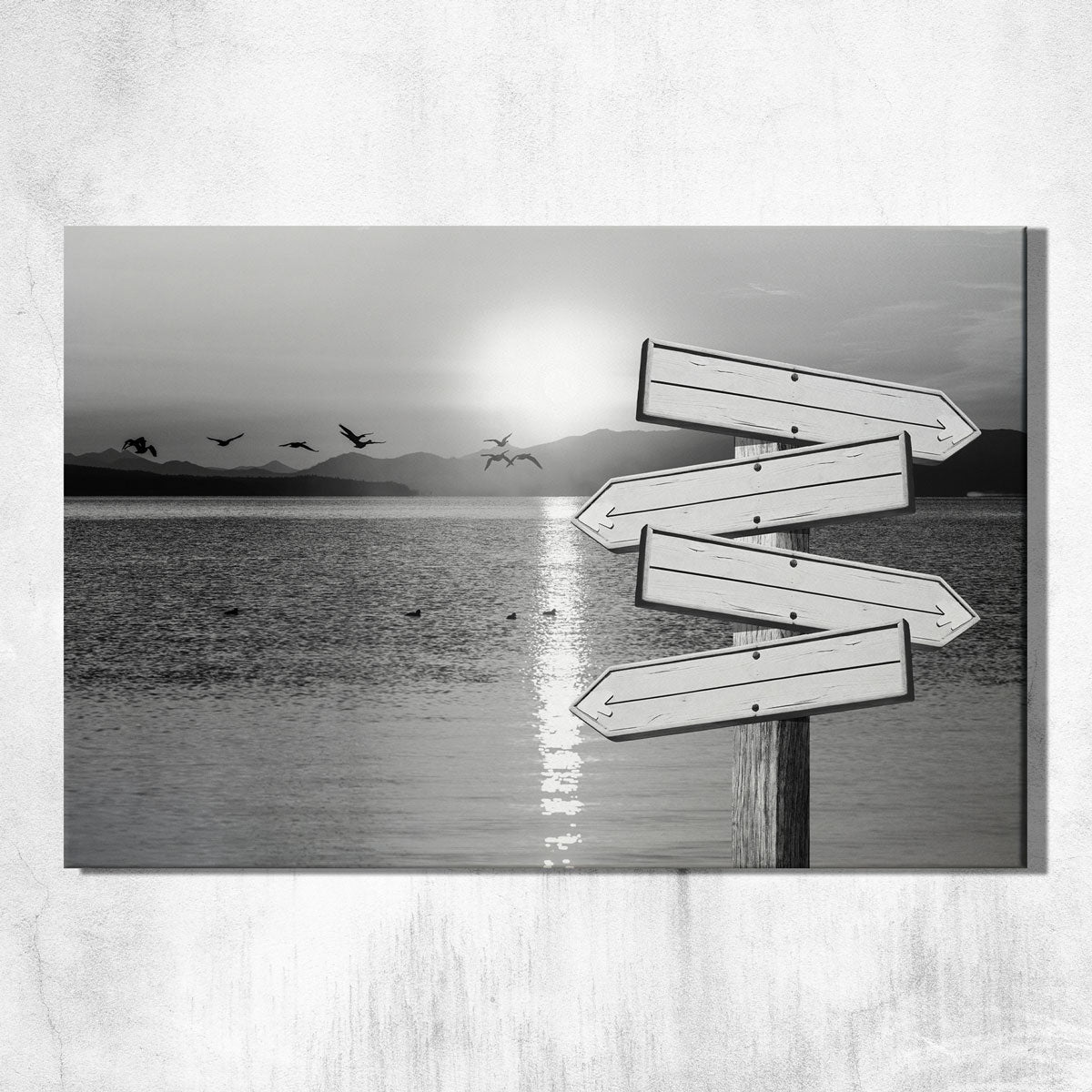 Tranquil Waters Personalized Signpost Canvas
