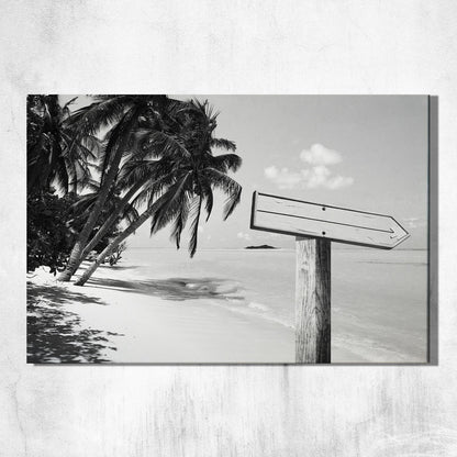 Tropical Beach Custom Signpost Canvas